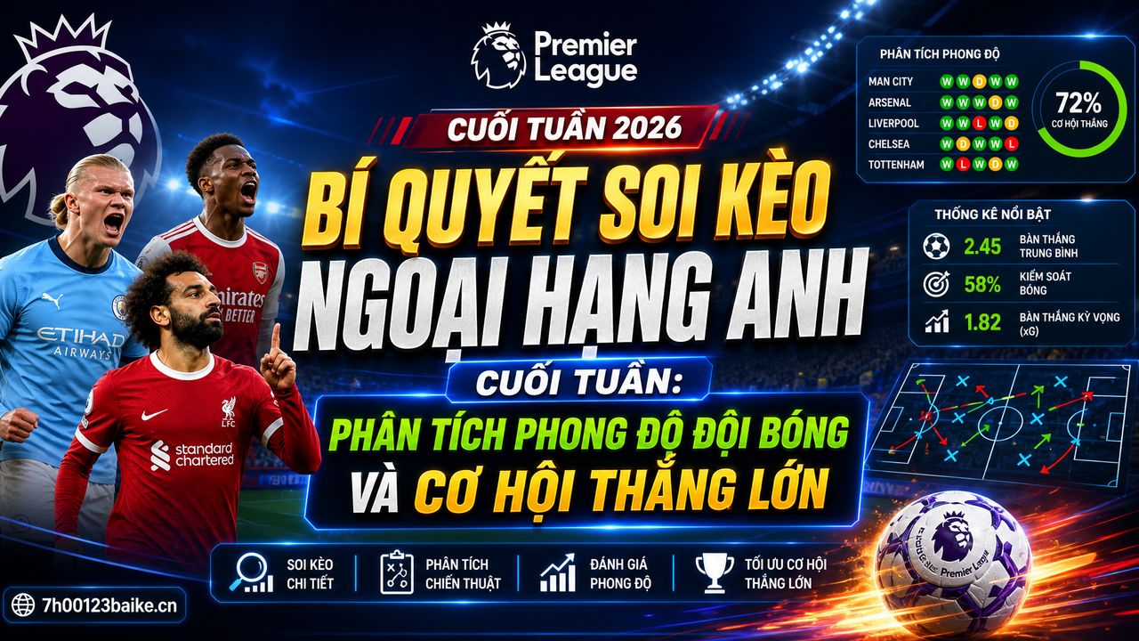 Bí quyết soi kèo Ngoại hạng Anh cuối tuần: Phân tích phong độ đội bóng và cơ hội thắng lớn