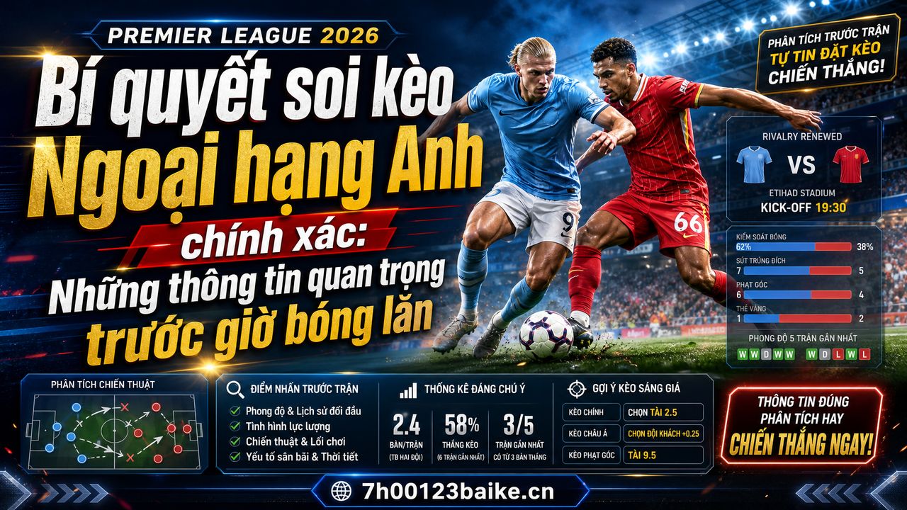 Bí quyết soi kèo Ngoại hạng Anh chính xác: Những thông tin quan trọng trước giờ bóng lăn